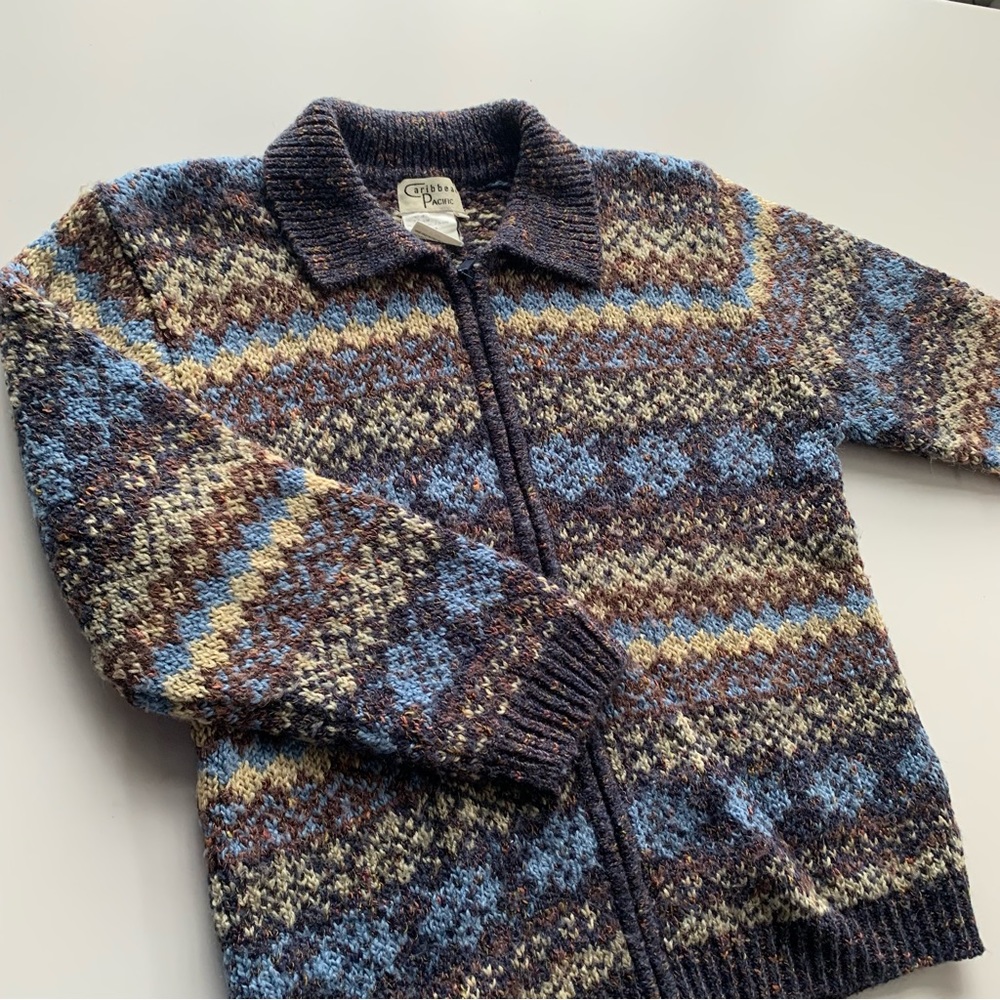 Vintage grandma sweater full zip size M